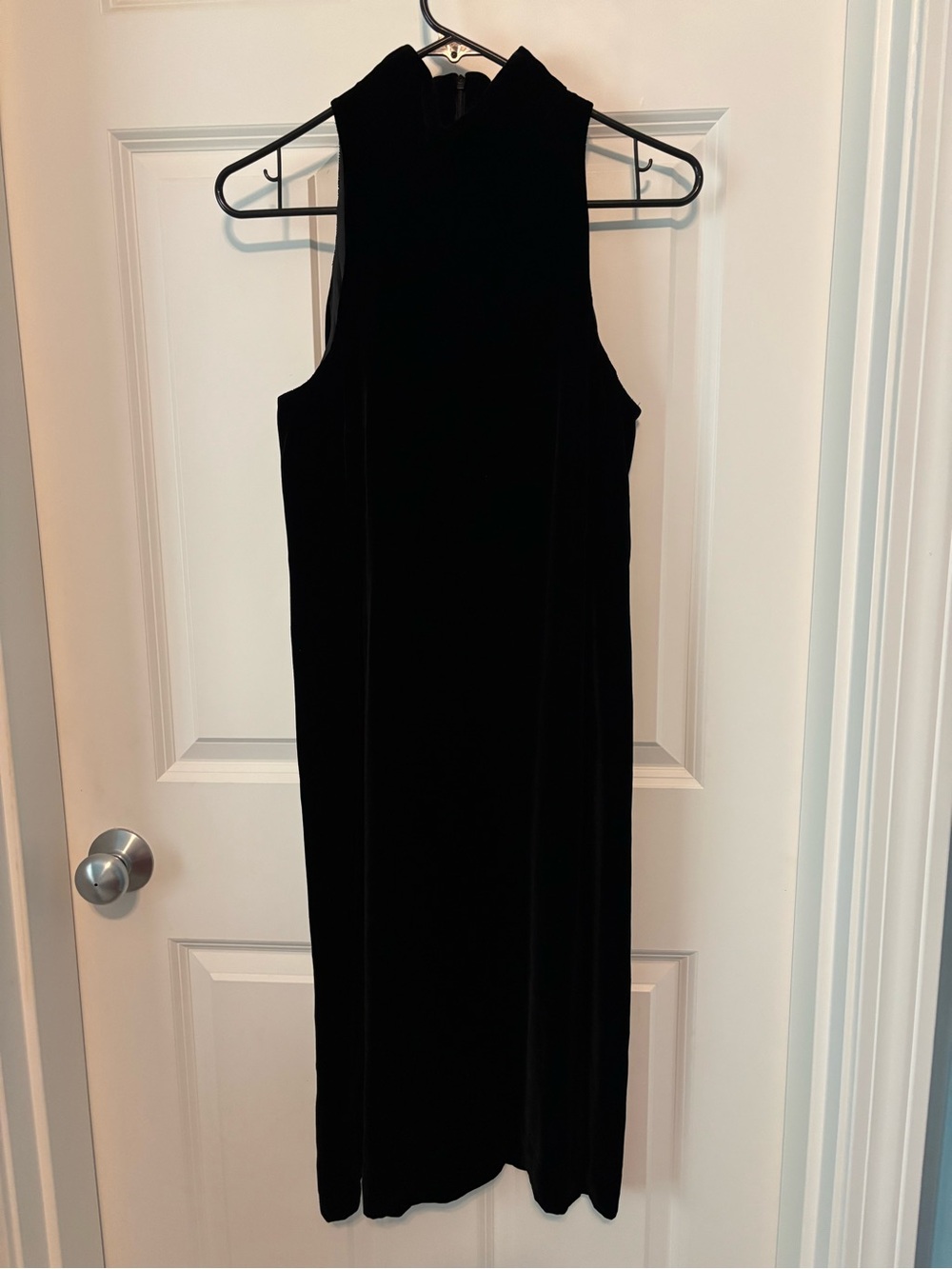 Ralph Lauren Sleeveless Mock Neck Black Velvet Dress Vintage Y2K Size 8 - EUC!
